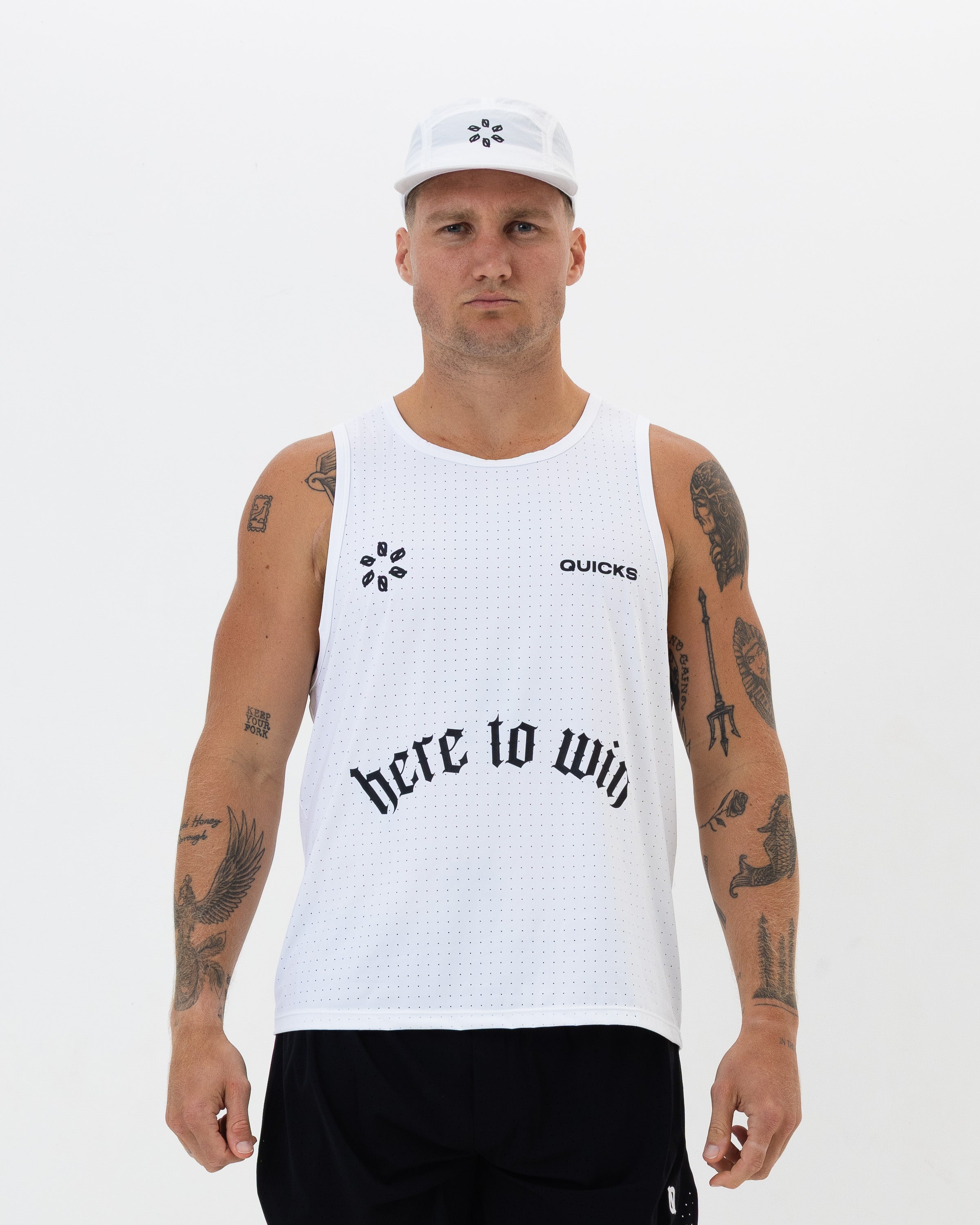 HERE TO WIN RACING TANK - WHITE