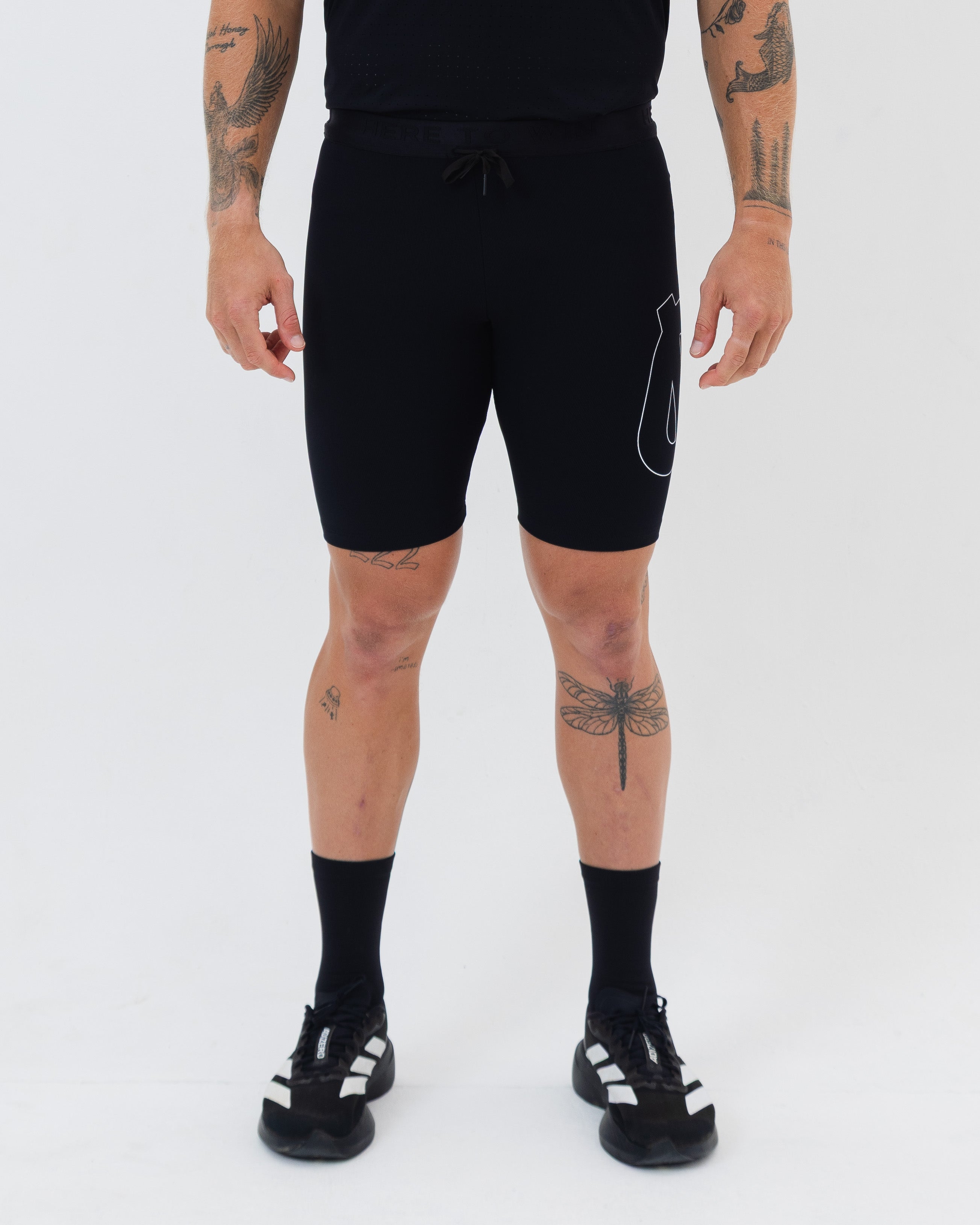 QUICKS HALF RUNNING TIGHT - BLACK